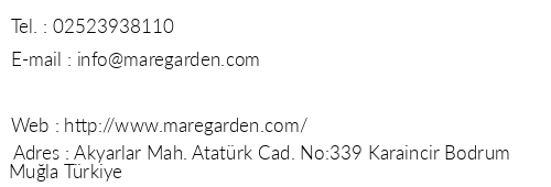 Mare Garden Hotel telefon numaralar, faks, e-mail, posta adresi ve iletiim bilgileri